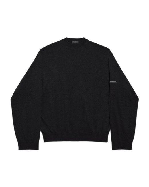 Balenciaga Black Crewneck Sweater for men