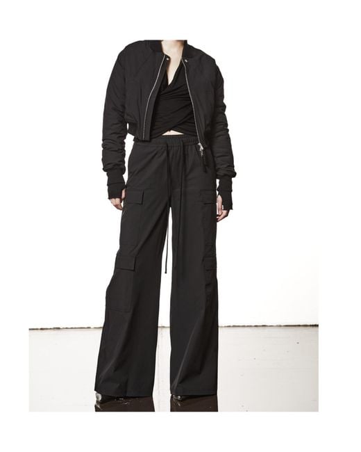 Thom Krom Black Zip-Up Ruched Bomber Jacket
