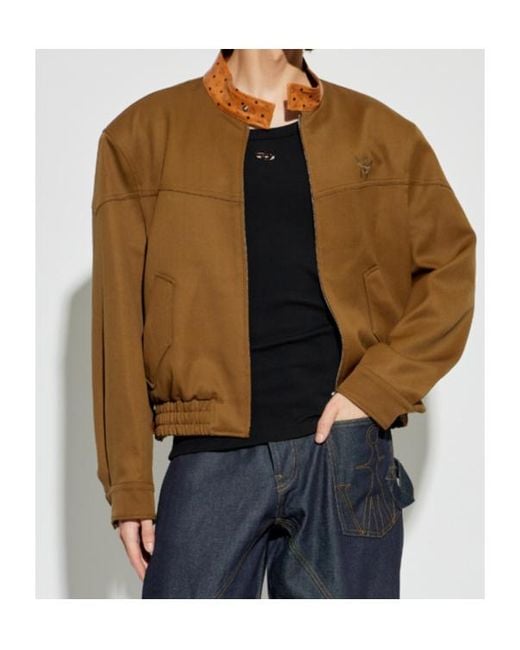 MCM Brown Long-Sleeved Zippered Jacket for men