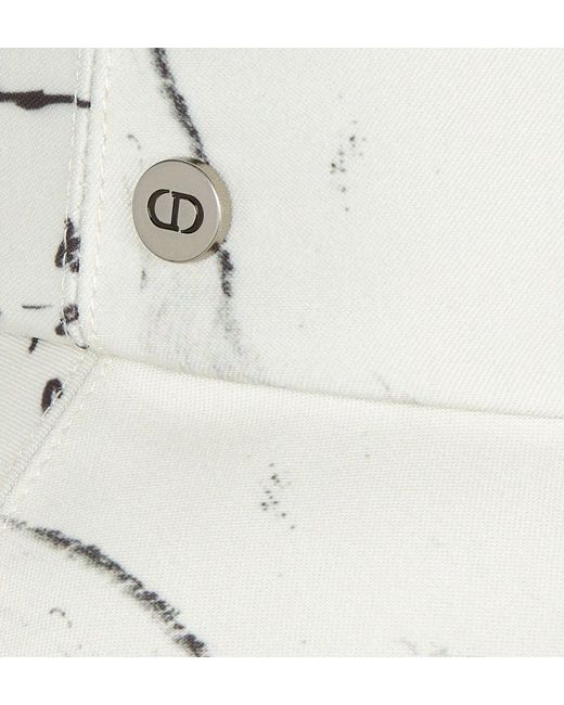 Dior White Teddy-D Paris Small Brim Bucket Hat
