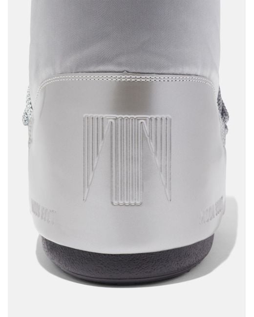 Moon Boot Gray Icon Gloss Flat Boots