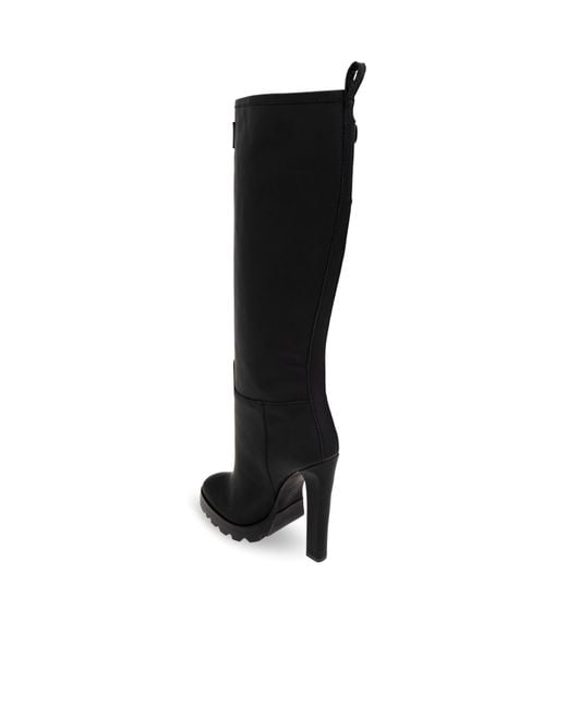 DSquared² Black Logo Patch Knee-Length Boots