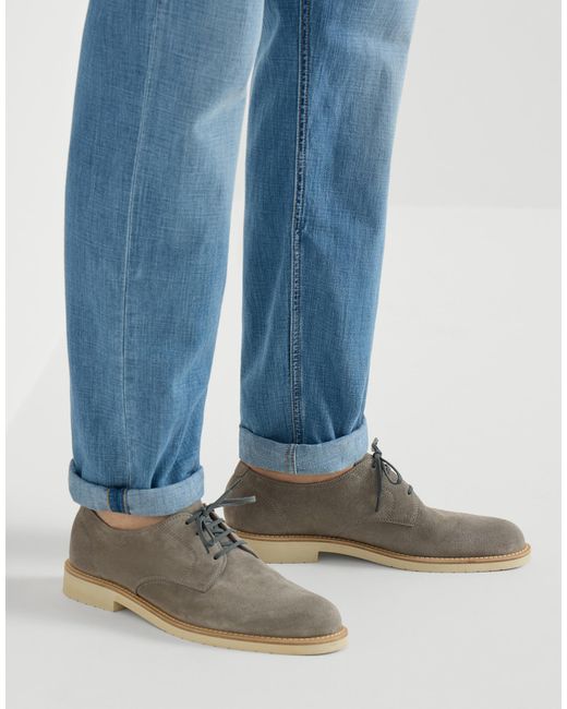 Brunello Cucinelli Gray Reversed Lightweight Lace-Up Shoes for men