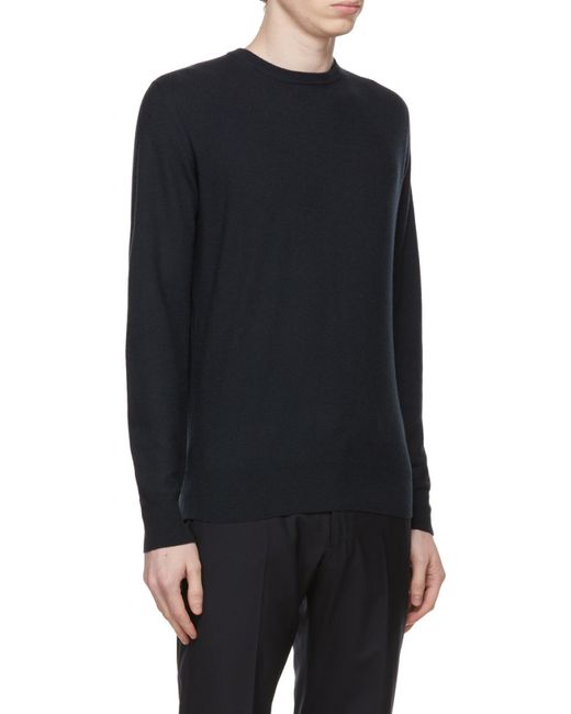Loro Piana Blue Superlight Crewneck Knitted Jumper for men