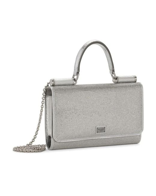 Dolce & Gabbana Gray X Kim Satin Phone Bag