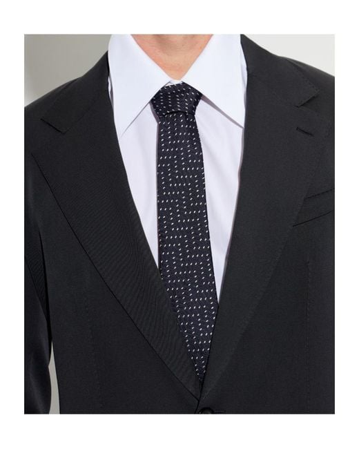 Giorgio Armani Blue Textured Micro-Pattern Tie for men