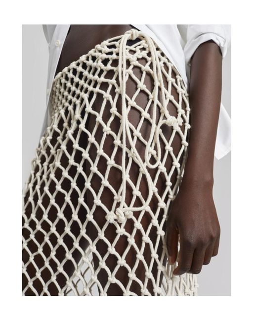 Frankie Shop White Tropea Macrame Skirt