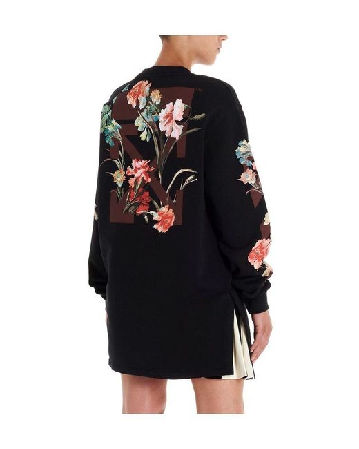 Off-White c/o Virgil Abloh Black Flower Printed Dress