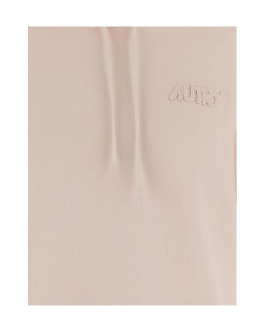 Autry Pink Tonal Logo Hoodie
