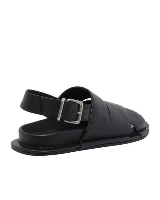 Vic Matié Black Travel Low Buckle-Fastening Sandals