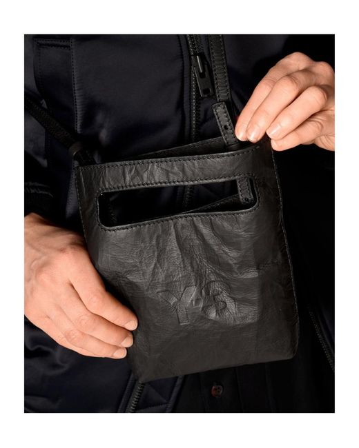 Y-3 Black Logo-Print Crossbody Bag for men