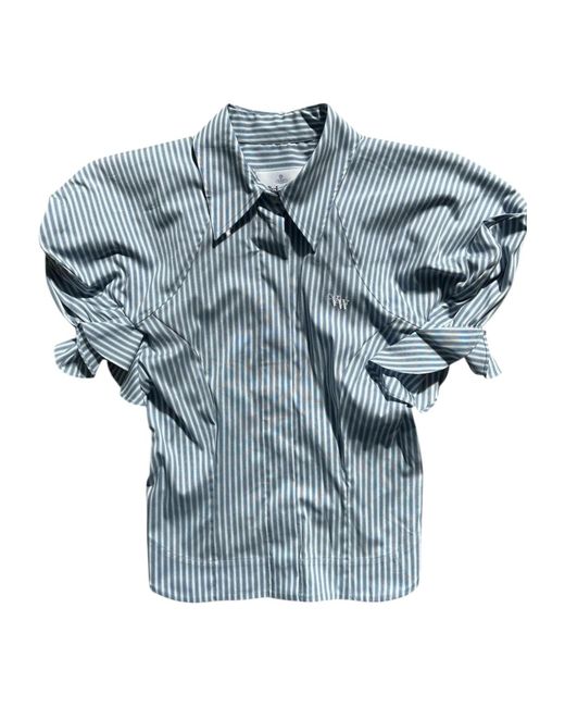 Vivienne Westwood Blue Logo Embroidered Shirt
