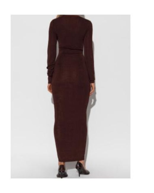 Entire studios Purple V-Neck Long-Sleeve Midi Dress
