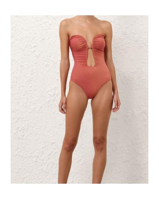 Zimmermann Red Rhiannon Deep Plunge 1Pc