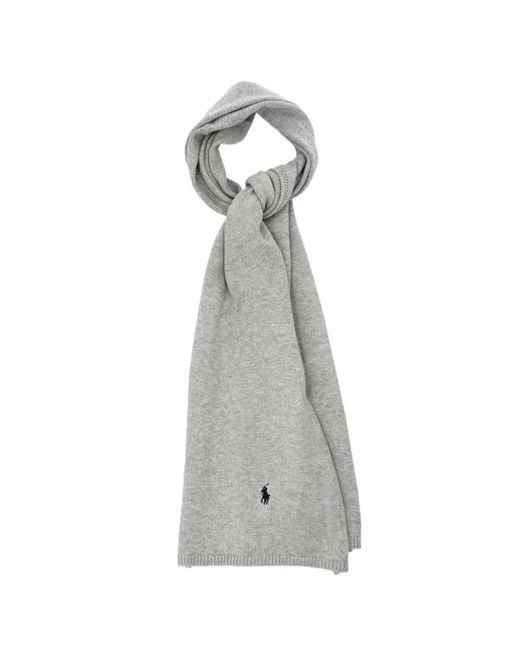 Polo Ralph Lauren Gray Fringed Scarf for men