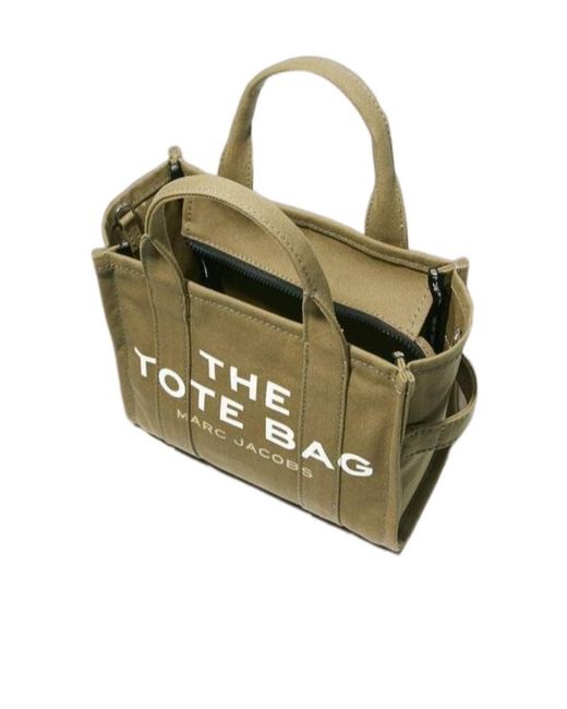 Marc Jacobs Green Logo Printed Zip-Up Small Tote Bag