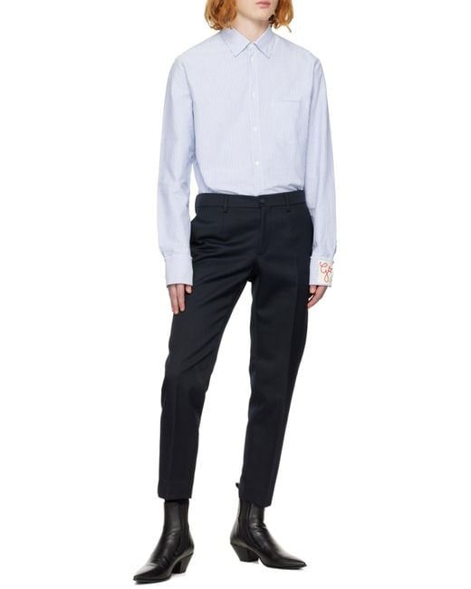 Golden Goose Deluxe Brand Purple Striped Buttoned Shirt for men