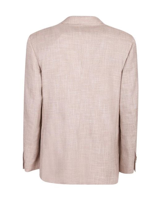 Lardini Pink Micro Houndstooth Two-Button Blazer for men