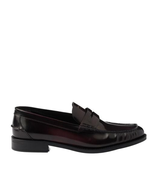 Prada Black Ruched Slip-On Loafers