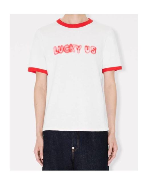 KENZO White Words' Slim T-Shirt for men