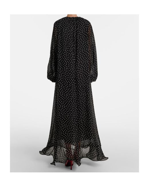 Dorothee Schumacher Black Dancing Dots Polka-Dot Maxi Dress