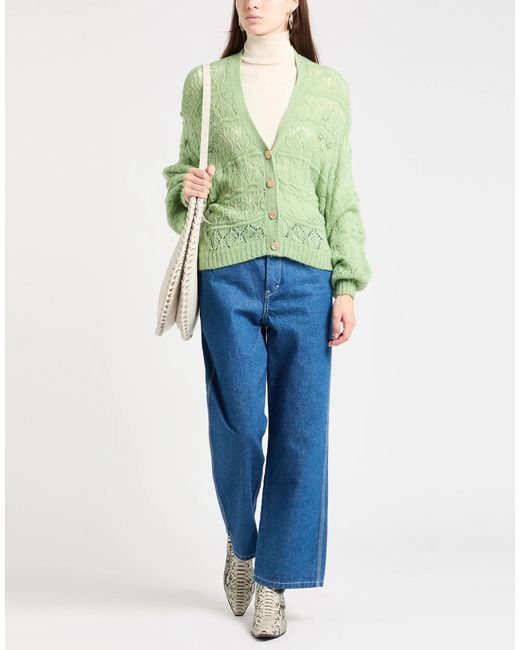 Farm Rio Green Solid Color Knit Cardigan
