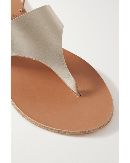 Ancient Greek Sandals Metallic Nychta Flat Sandals