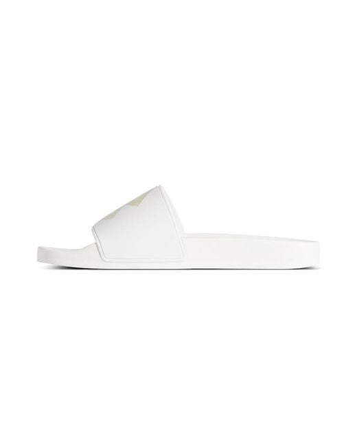 Balenciaga White Bb Logo Pool Slide Sandals for men