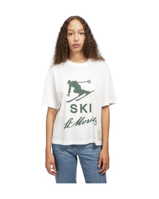 Bally White Graphic-Print Cotton T-Shirt for men
