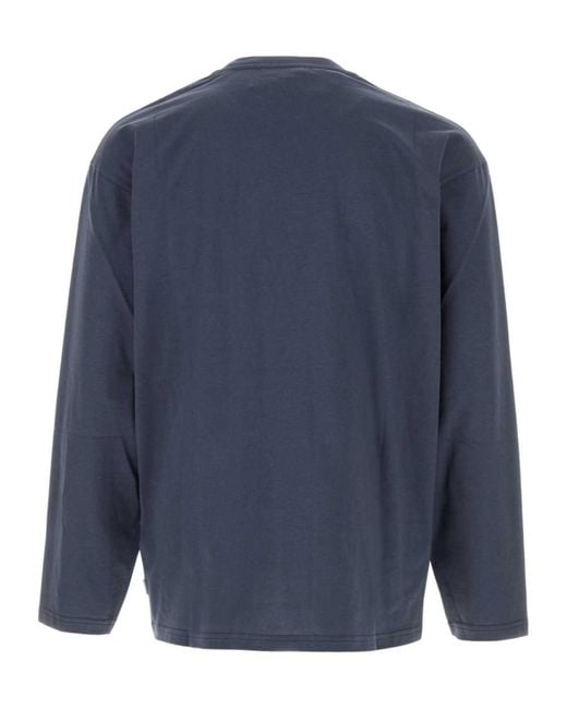 Jil Sander Blue Long-Sleeve Crewneck T-Shirt for men