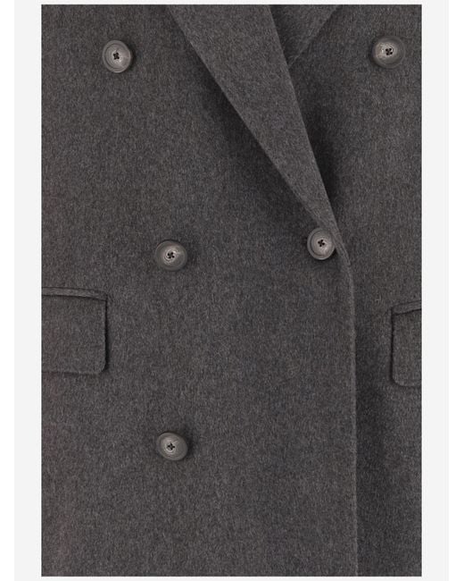 Tagliatore Gray Double-Breasted Wool Coat for men