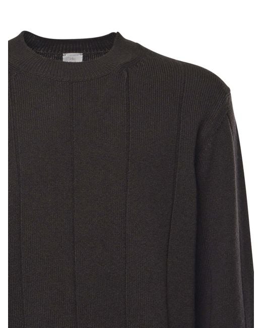 Eleventy Black Ribbed Crew Neck Knitwear for men