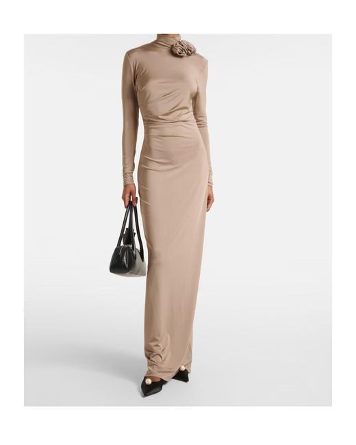 Magda Butrym Natural Floral-Applique Gown