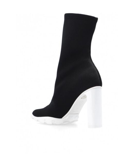 McQueen Black Slim Tread Zipped Boots