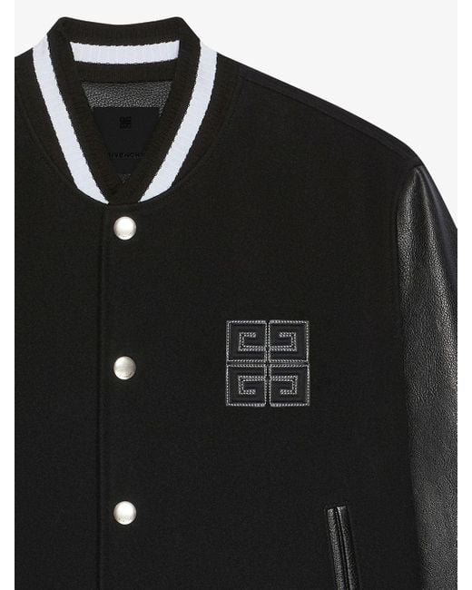 Givenchy Black 4G Button-Up Varsity Jacket for men