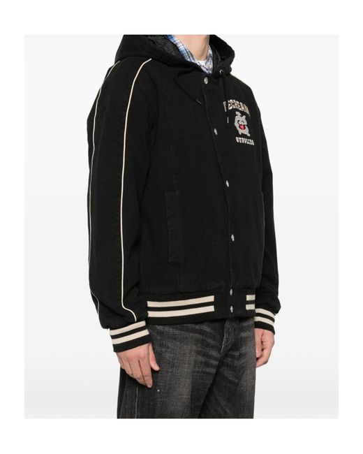 ICECREAM Black Hooded Graphic Kacket for men