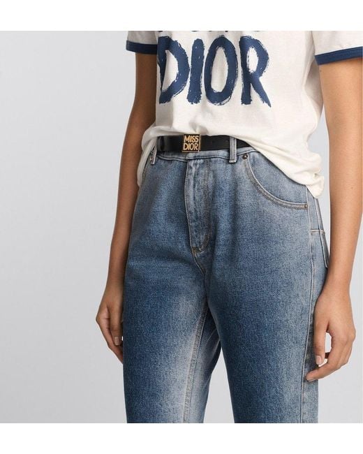 Dior White Miss Graffiti Belt