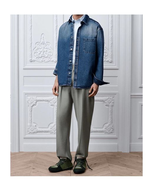 Dior Gray Pleated Tailored Pants for men