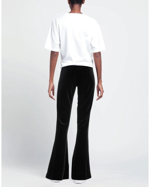 Ganni Black Fashion Versatile Solid Color Velvet Casual Pants