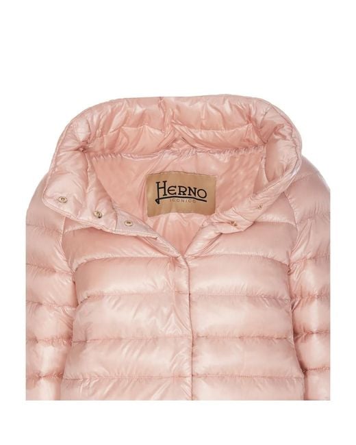 Herno Pink Sofia Cropped Padded Jacket