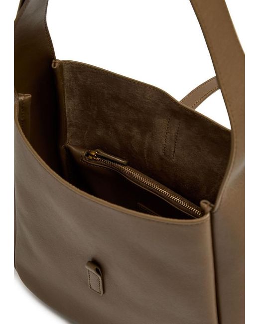 Saint Laurent Brown Le 5 À 7 Small Leather Hobo Bag
