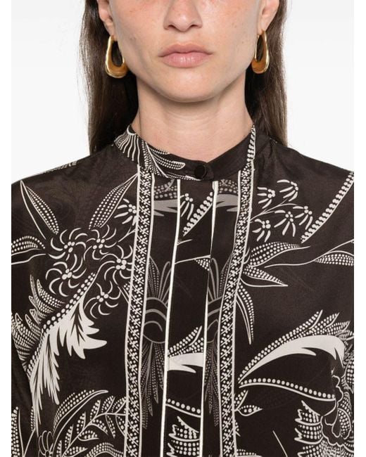 F.R.S For Restless Sleepers Black Botanical-Print Shirt