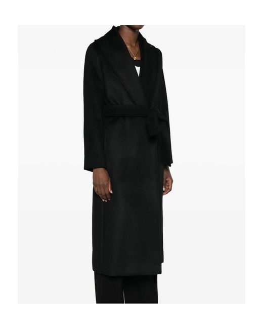 Max Mara Black Collared Long-Sleeved Coat