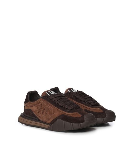 Dolce & Gabbana Brown Dg Logo Patch Sneakers for men