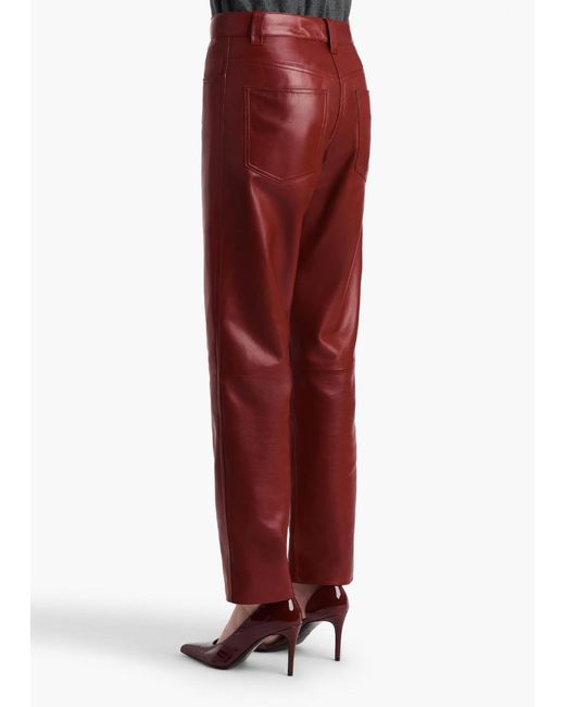 Khaite Red Callum Straight Leg Trousers