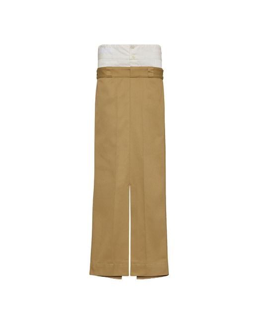 Maison Margiela Natural Skater Chino Long Skirt