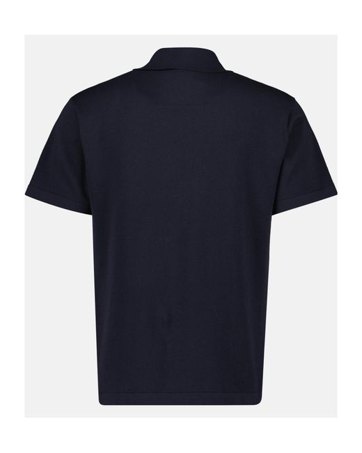 Givenchy Blue Logo-Jacquard Short-Sleeved Polo Shirt for men