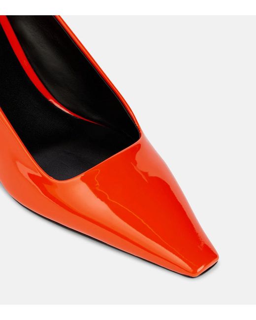 Versace Red Leather Slingback High-Heeled Sandals