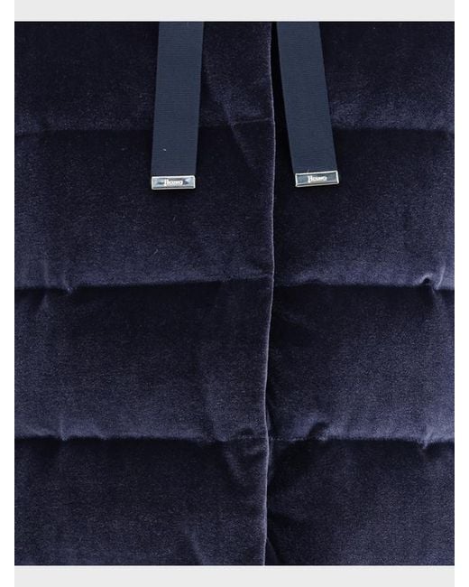 Herno Blue Chenille Effect Padded Jacket