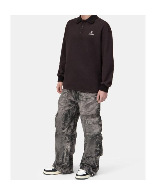 Amiri Gray Logo-Detail Cargo-Pocket Jeans for men